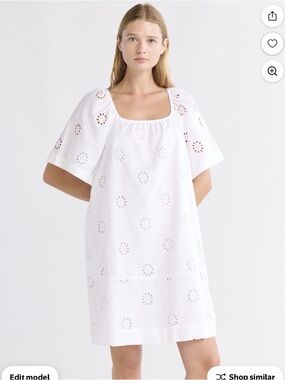 Free Assembly White Eyelet Square-Neck shift Dress
